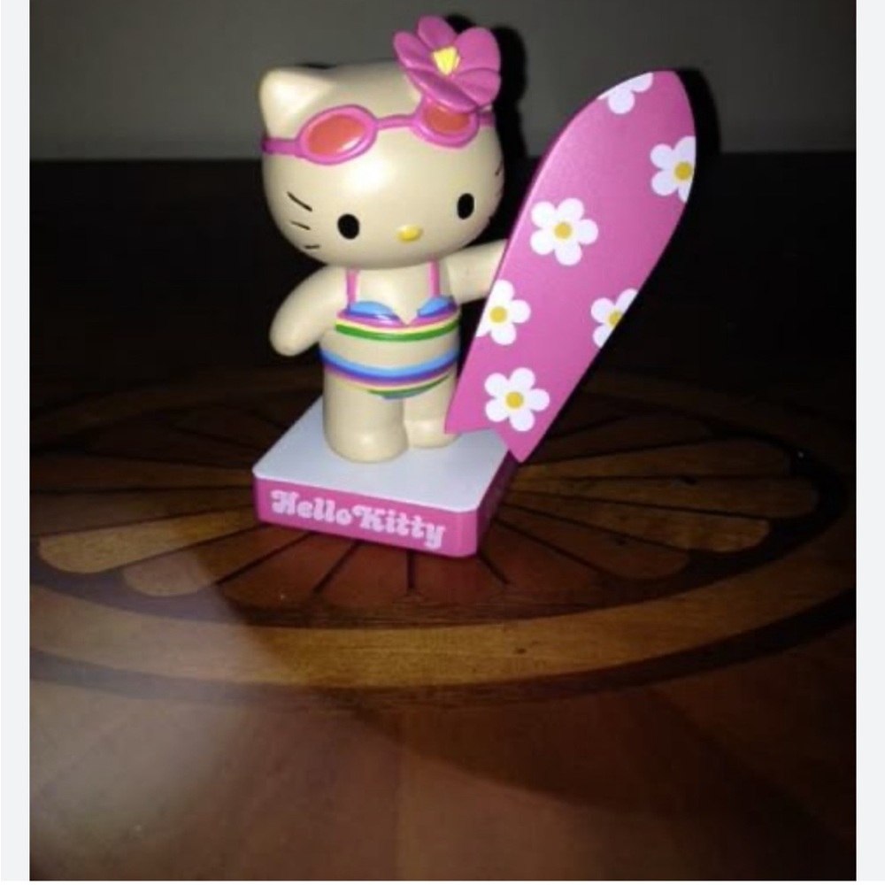 Hello Kitty Fishing Surfboard Bobble Head Collection Bandai NWT